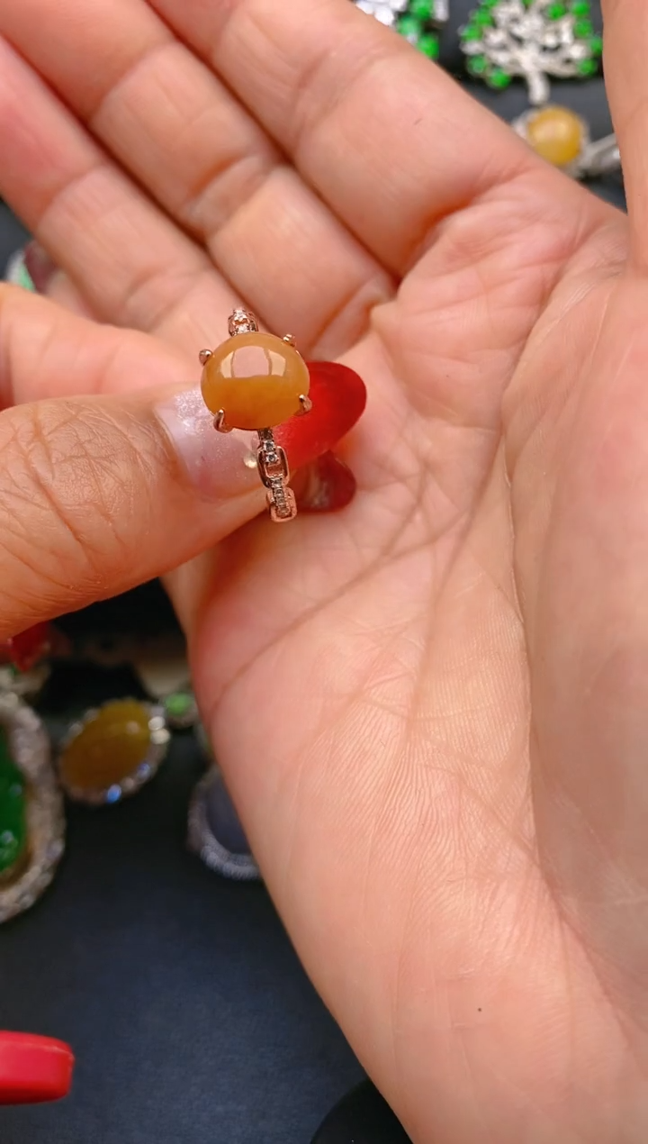 【闪购商品】翡翠戒指银S925镶嵌天然A货翡翠1
