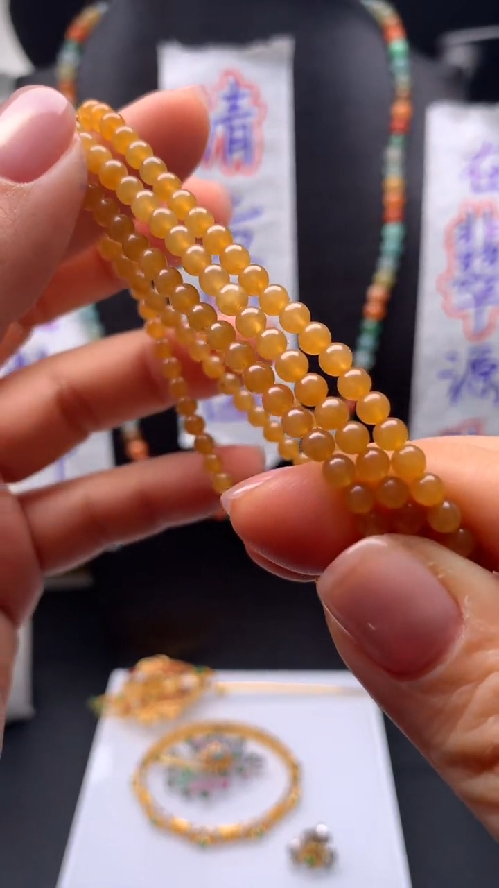 未镶嵌定制翡翠3.9mm 黄翡