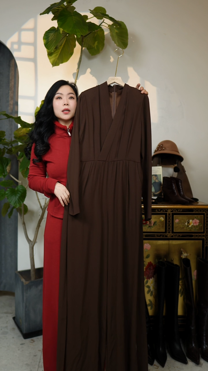 XL码，高定修身连体裤，咖色