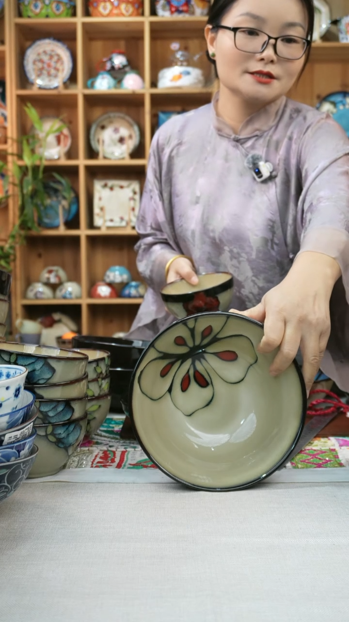 瓷片小可陶瓷高温瓷一组2只大碗