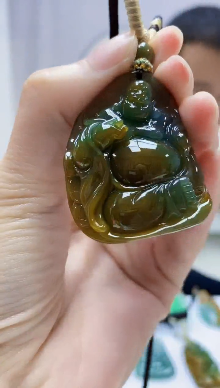 定制翡翠未镶嵌4898zm-毛货挂件佛公141