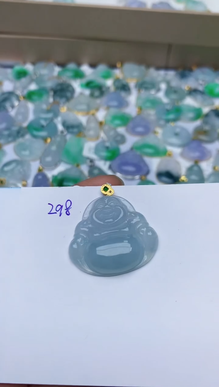 【闪购商品】翡翠颈饰18K金镶嵌天然翡翠A货