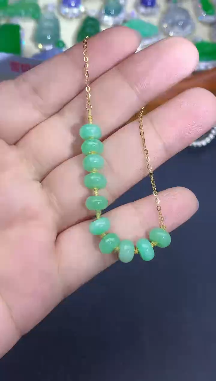 18K金镶嵌手链翡翠182-中国好珍宝