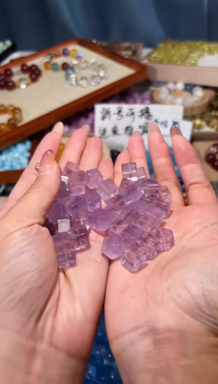 未镶嵌手串水晶薰衣草紫水晶方糖宽卡10