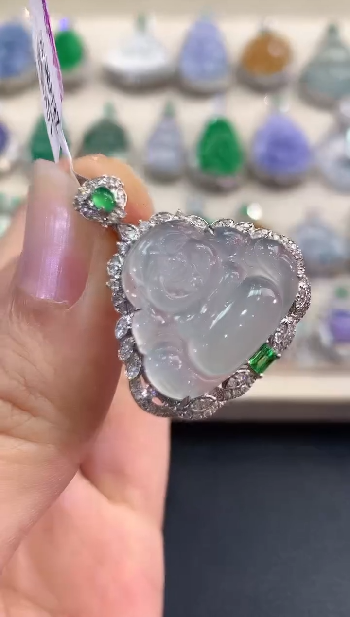 【闪购商品】翡翠吊坠(不含链)18K金镶嵌 C122