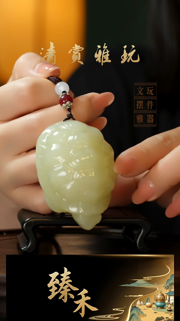 玉《长寿安康》玉石手把件