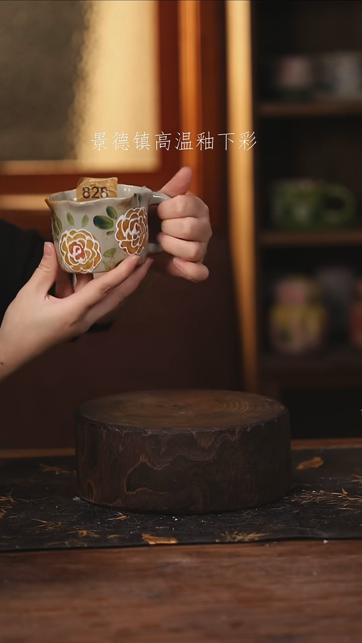 陶瓷景德镇高温釉下手绘陶瓷@L828@