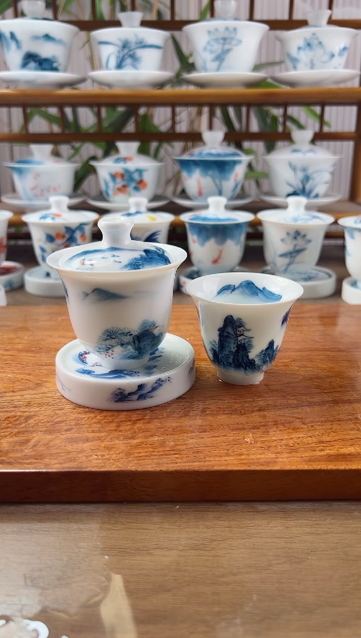 微瑕千里江山美人备+闻香杯1个+小盖置