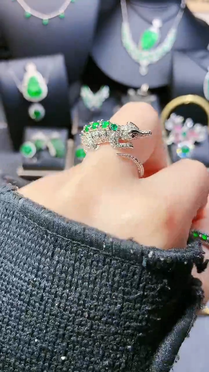 【闪购商品】翡翠戒指银S925镶嵌戒指