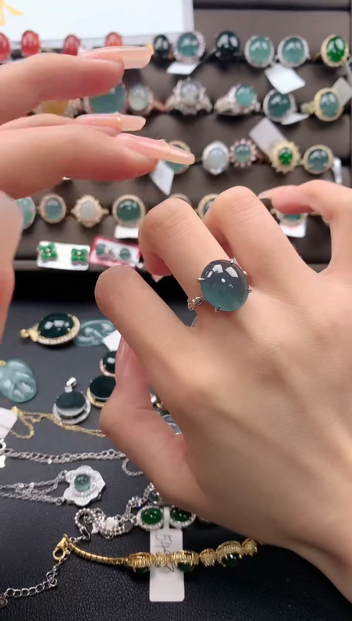 【闪购商品】翡翠戒指银S925镶嵌31313