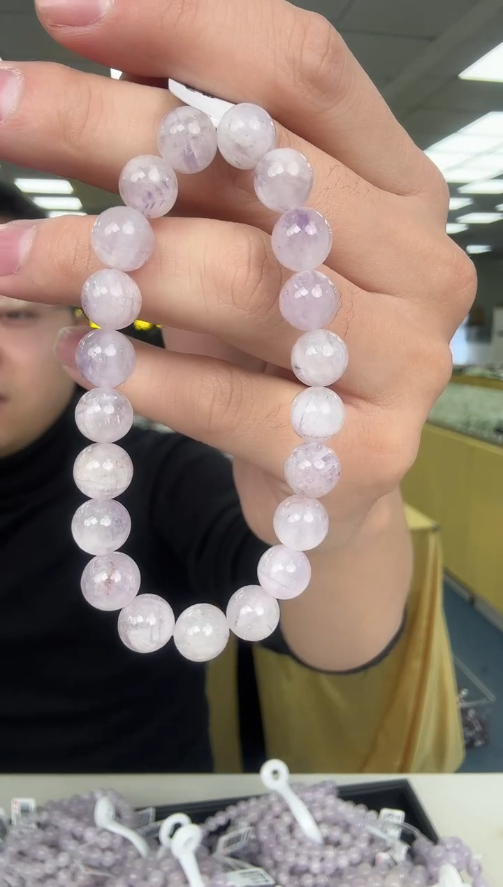 【闪购商品】水晶手串未镶嵌Ⅰ白针紫钛手串9m