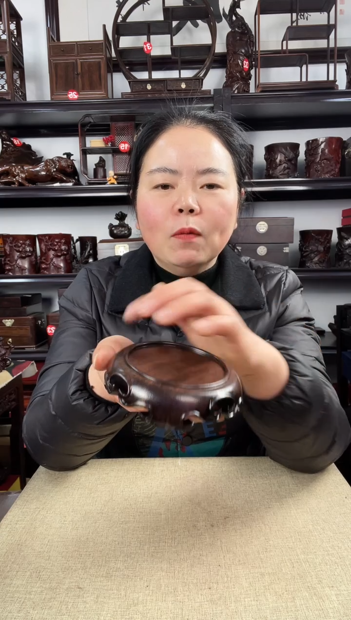 木小卷边圆老李红木工艺品