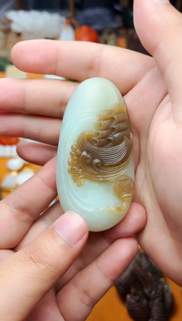 【闪购商品】和田玉把件未镶嵌一帆风顺【定制】