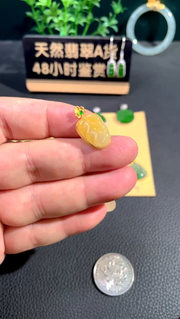 颈饰18K金镶嵌翡翠翡翠