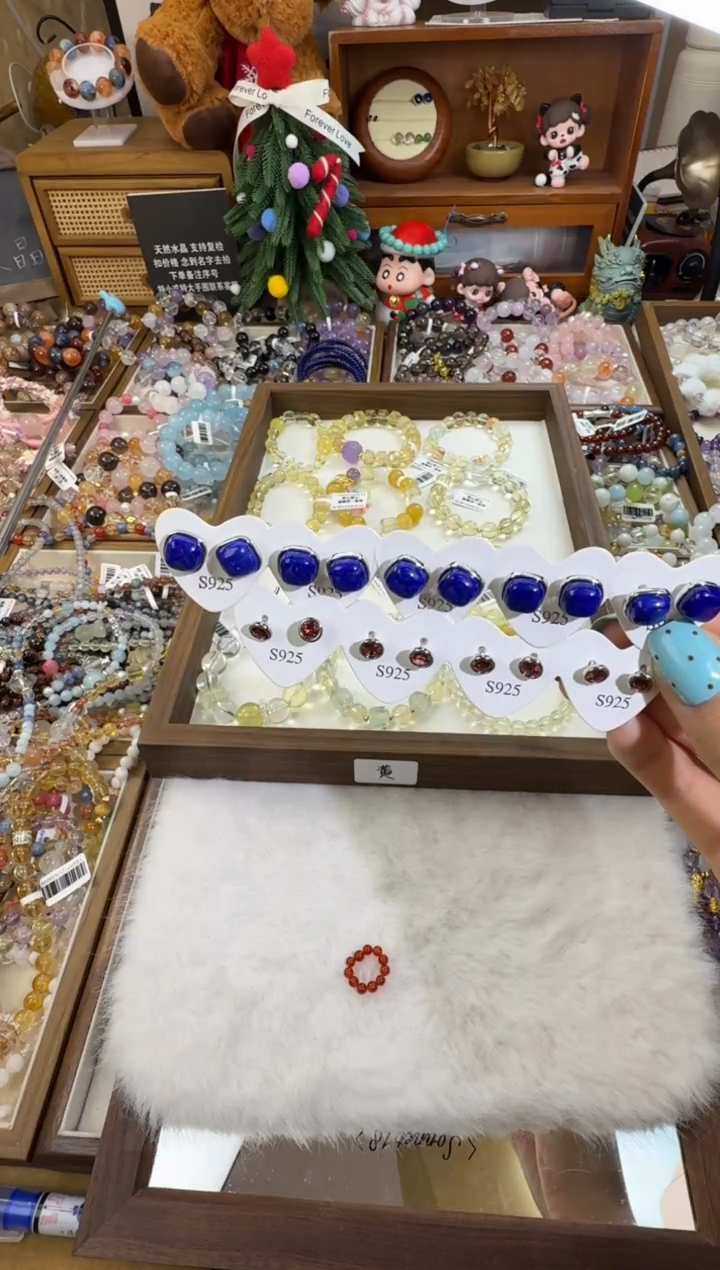 银S925镶嵌耳饰水晶耳钉