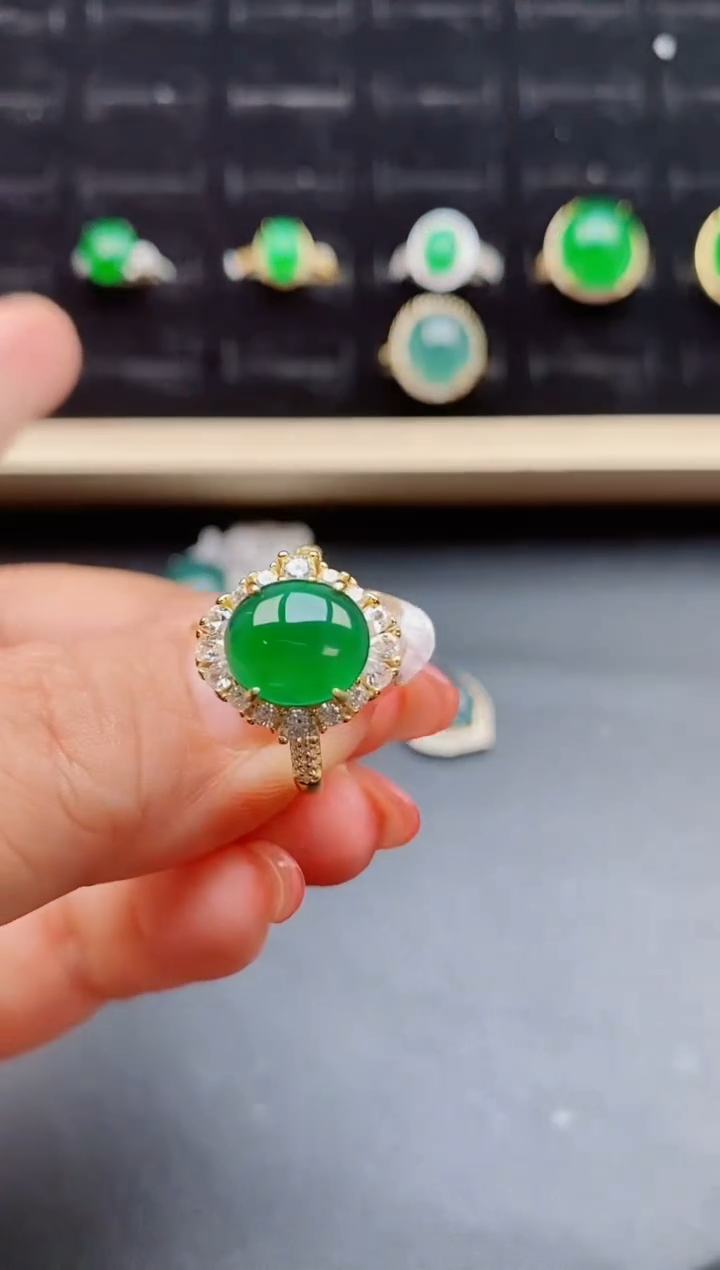 【闪购商品】翡翠戒指银S925镶嵌508550