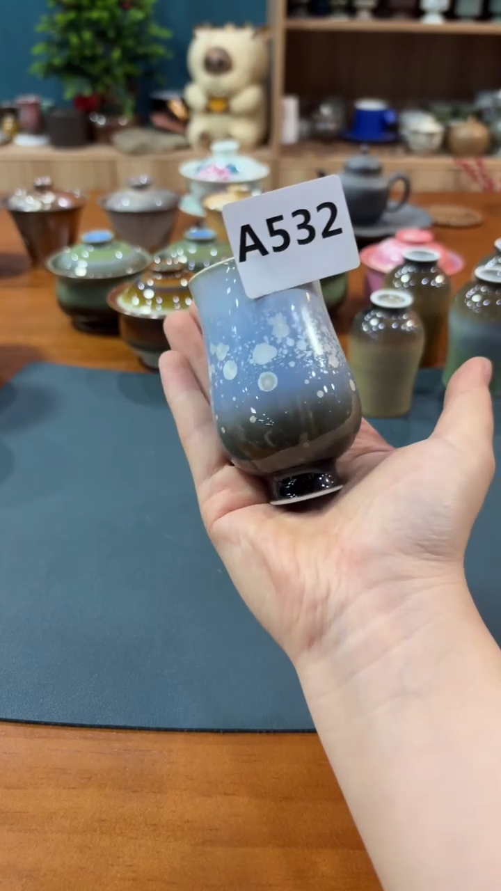 杯等烟雨陶瓷手作主人杯a532