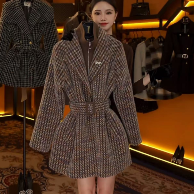 【小鬼专属】羽绒白鸭绒羊毛时尚设计师轻奢显瘦收腰LOVES-A1503