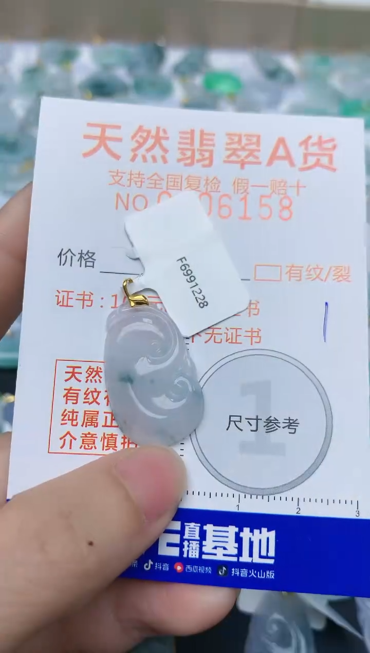 【闪购商品】翡翠颈饰18K金镶嵌天然翡翠A货    1