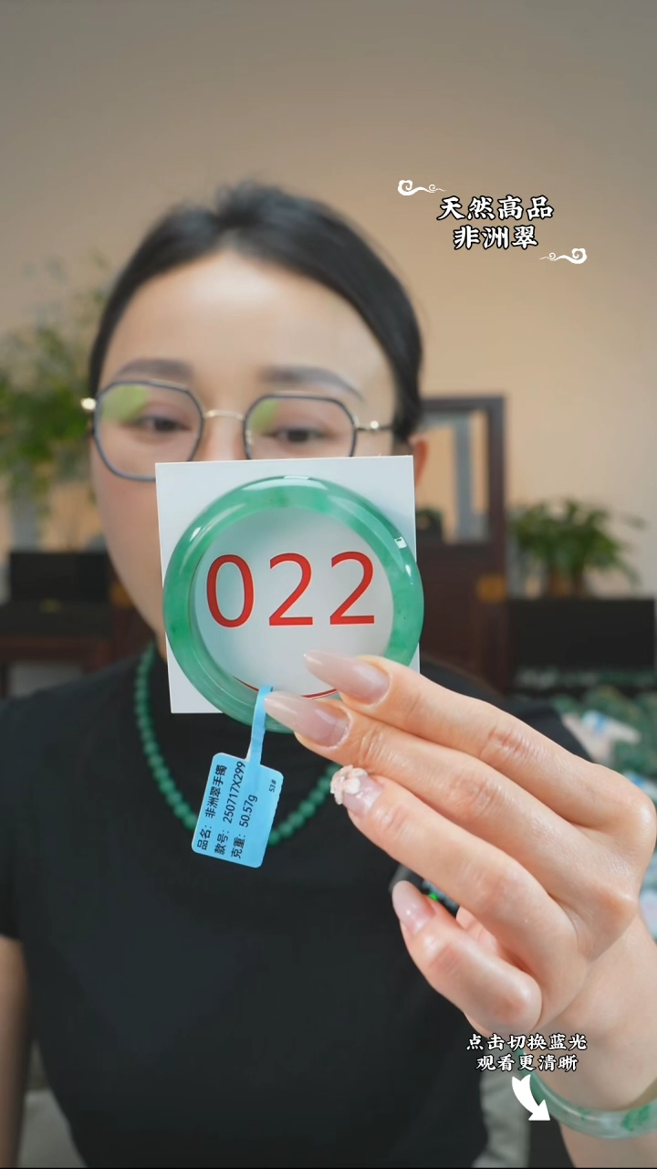 石英质玉（非洲翠）手镯未镶嵌53-54