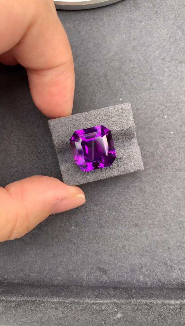 未镶嵌珠宝半成品紫晶13ct紫水晶 GE 定制