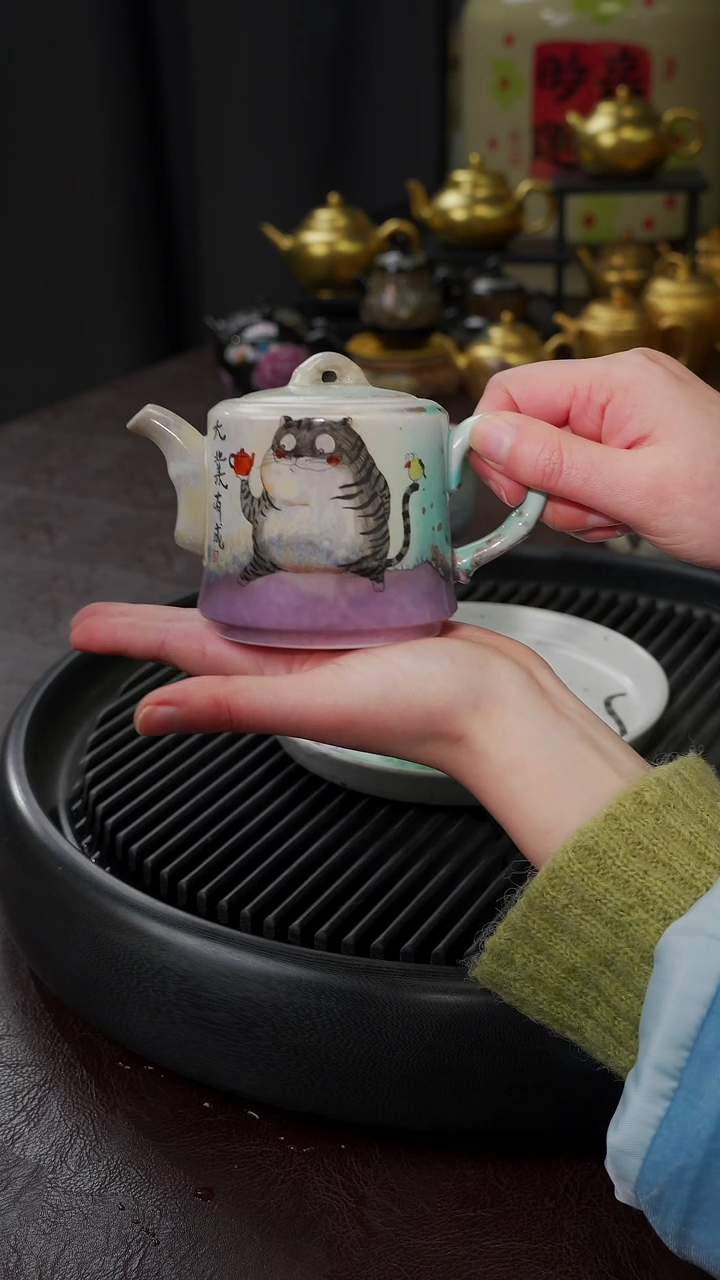 【闪购商品】杯【宜景窑柴烧手绘猫猫】壶26