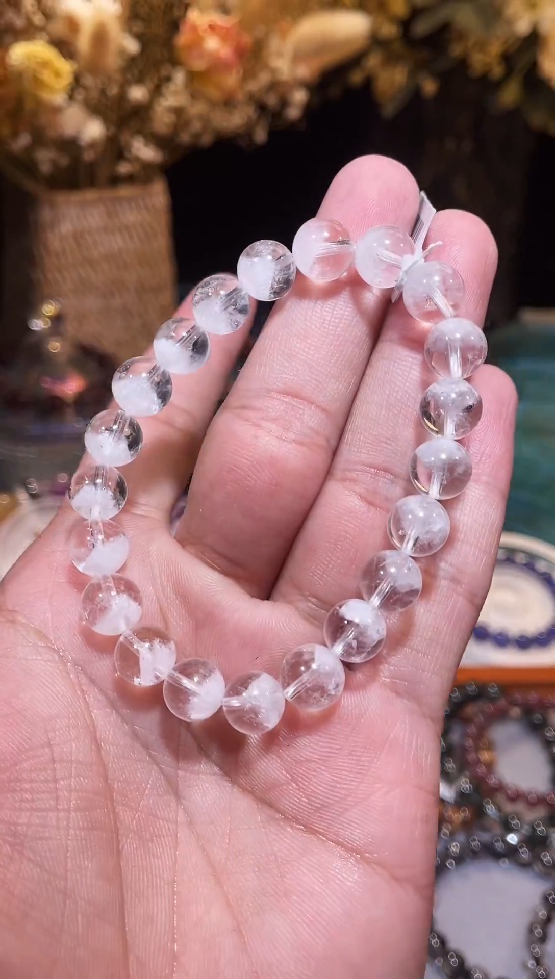 未镶嵌手串水晶高品金字塔白幽灵单圈8m+