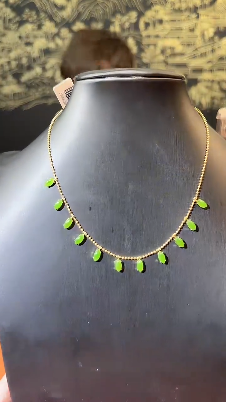 【闪购商品】和田玉碧玉项链银S925镶嵌碧玉项链