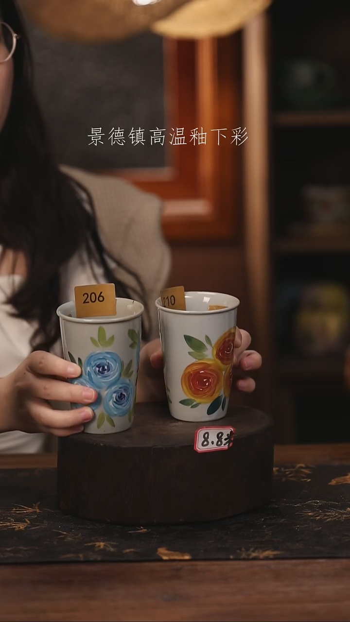 陶瓷景德镇高温釉下手绘陶瓷