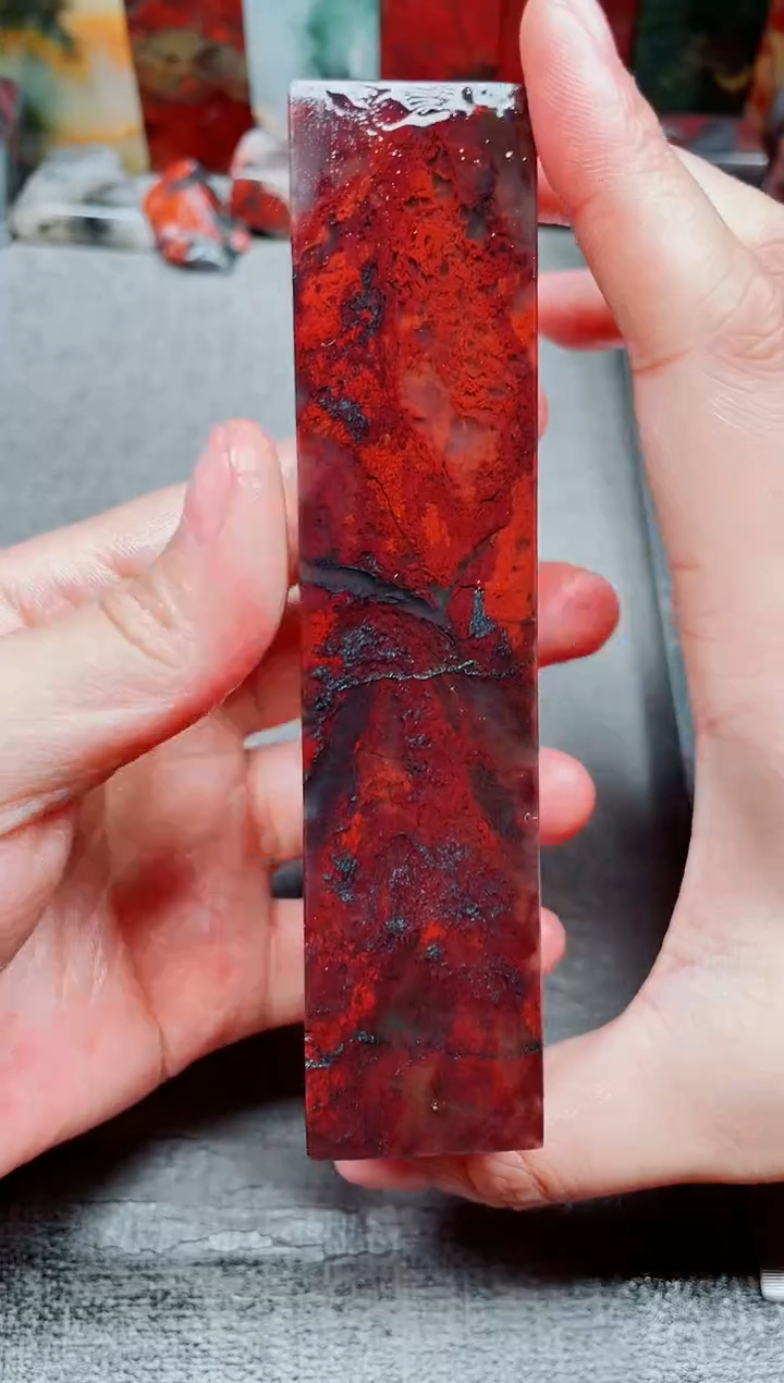 玉桂林鸡血玉素章3.0左右红19