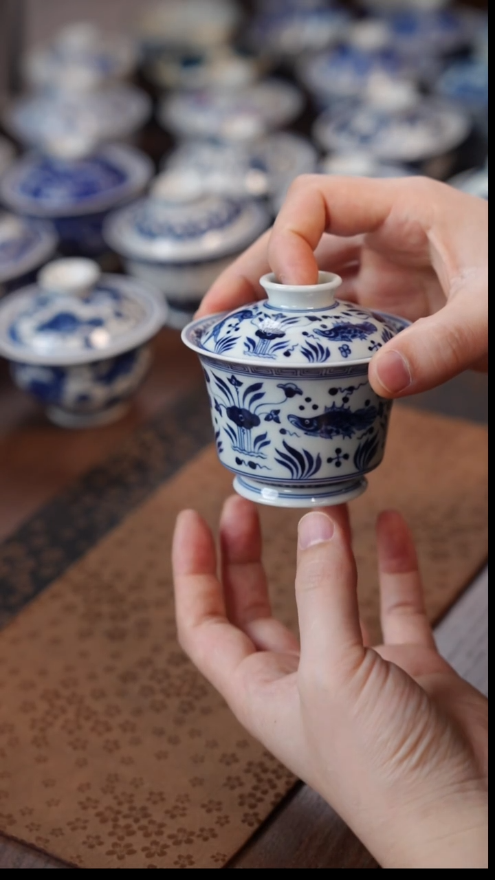 春风鱼藻马蹄盖碗111111111