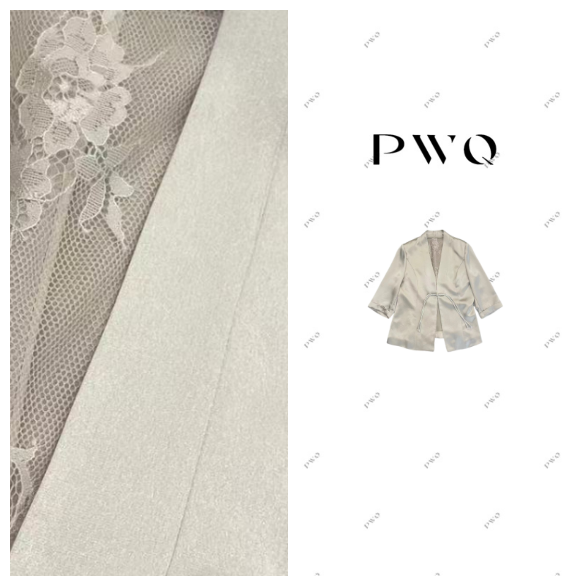 西装V领内衬蕾丝国风盘扣醋酸缎面超气质WSF-43016