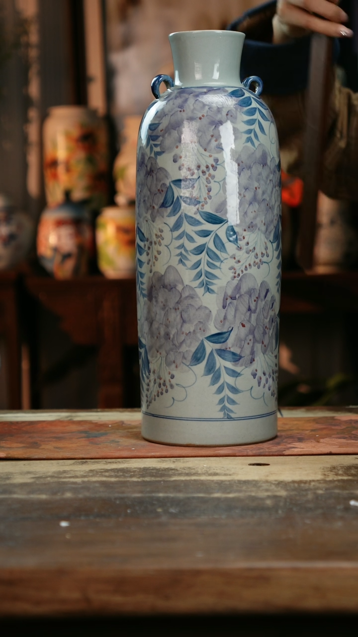 【闪购商品】瓷片景德镇纯手工釉下彩精品花瓶