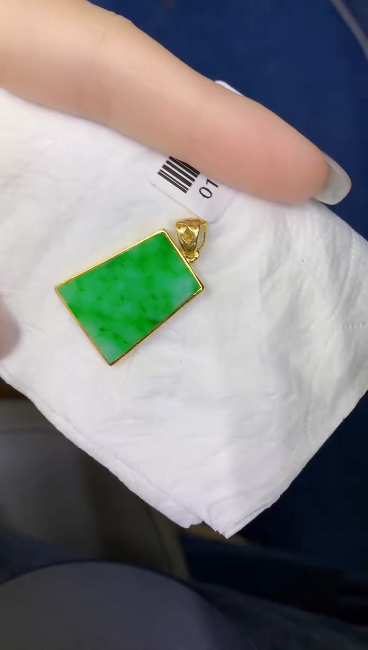 颈饰银S925镶嵌翡翠缅甸天然翡翠A货