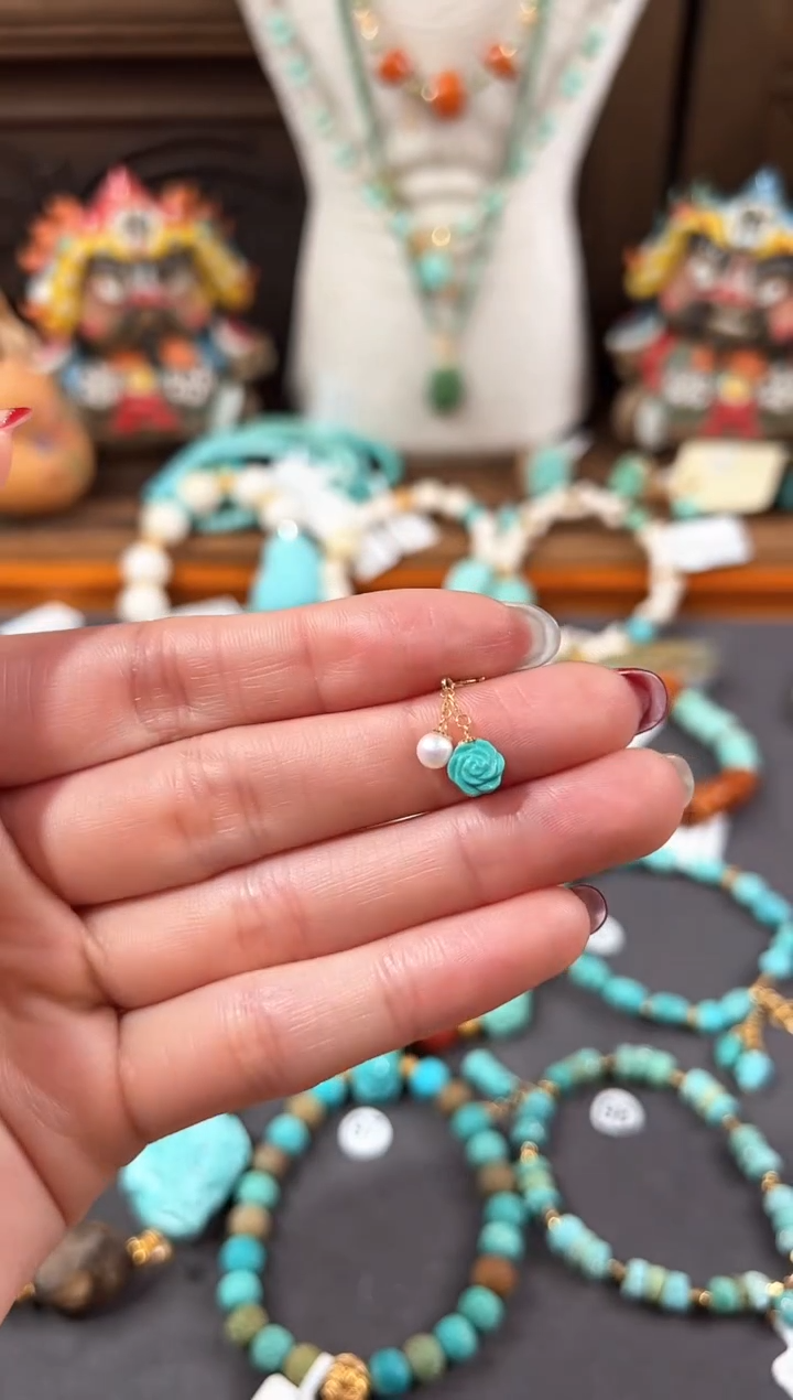 【闪购商品】绿松石提溜18K金镶嵌绿松石提溜