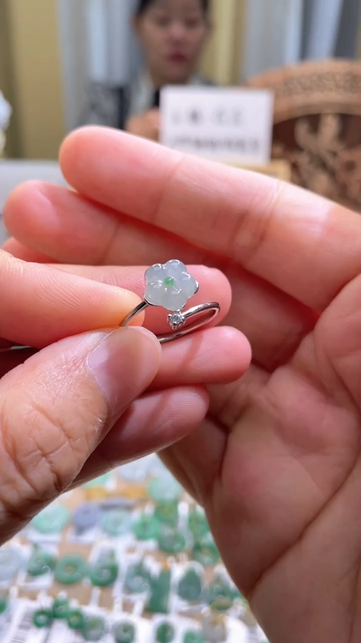 翡翠未镶嵌颈饰戒指