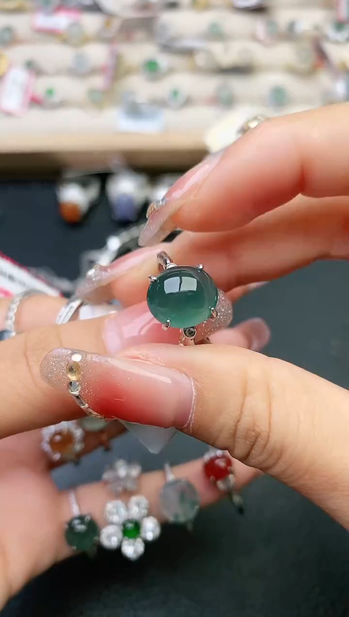 【闪购商品】翡翠戒指银S925镶嵌............