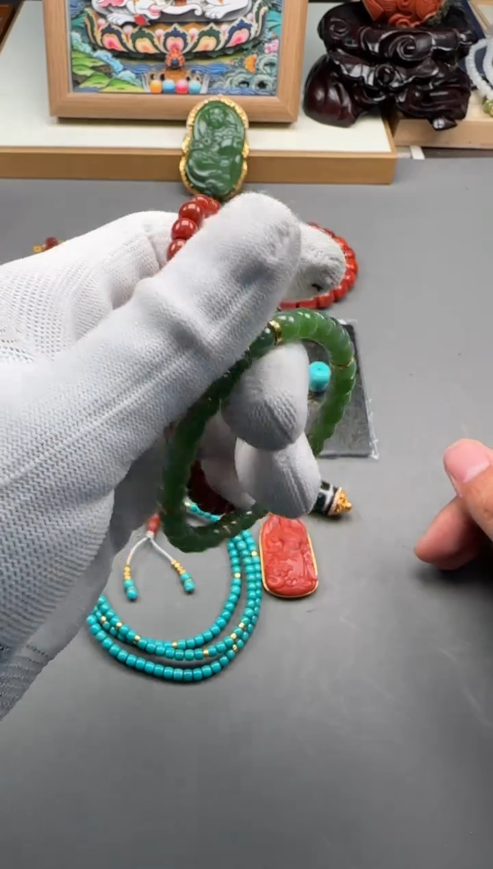 【闪购商品】绿松石手串手串18K金镶嵌手串手串