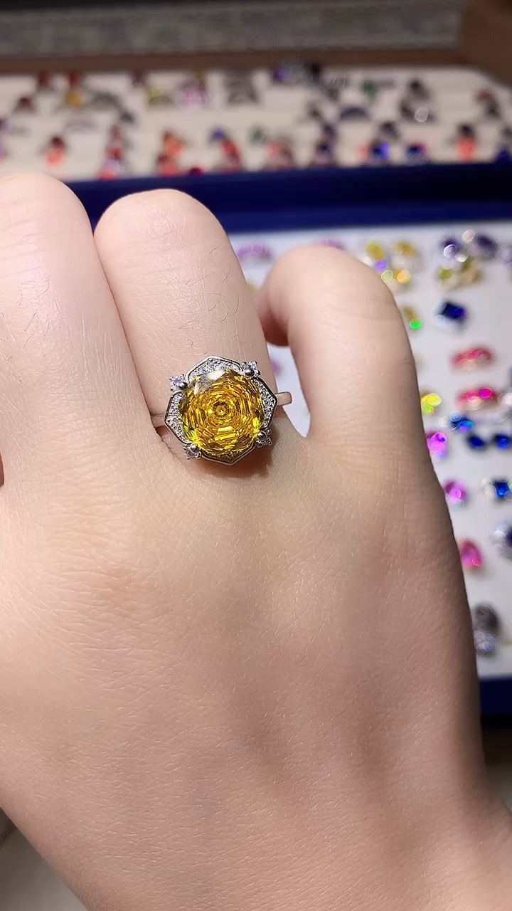 【闪购商品】彩色蓝宝石戒指银S925镶嵌000