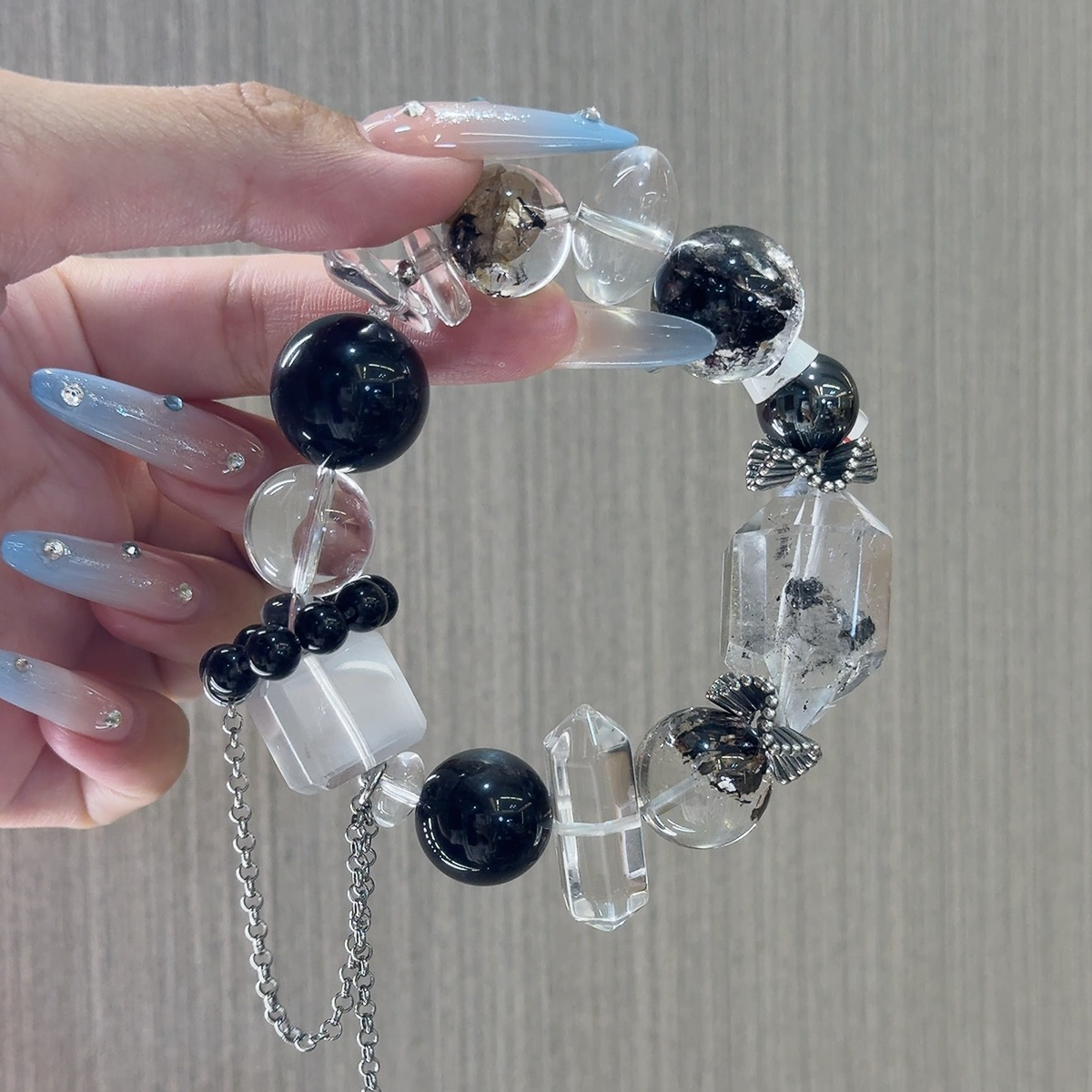 （吉美2店）天然水晶手工串珠DIY原创定制手串（默认微瑕）