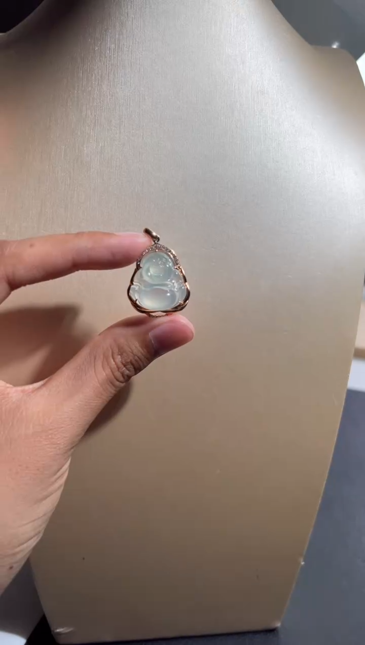 【闪购商品】定制翡翠18K金镶嵌天然缅甸A货翡翠