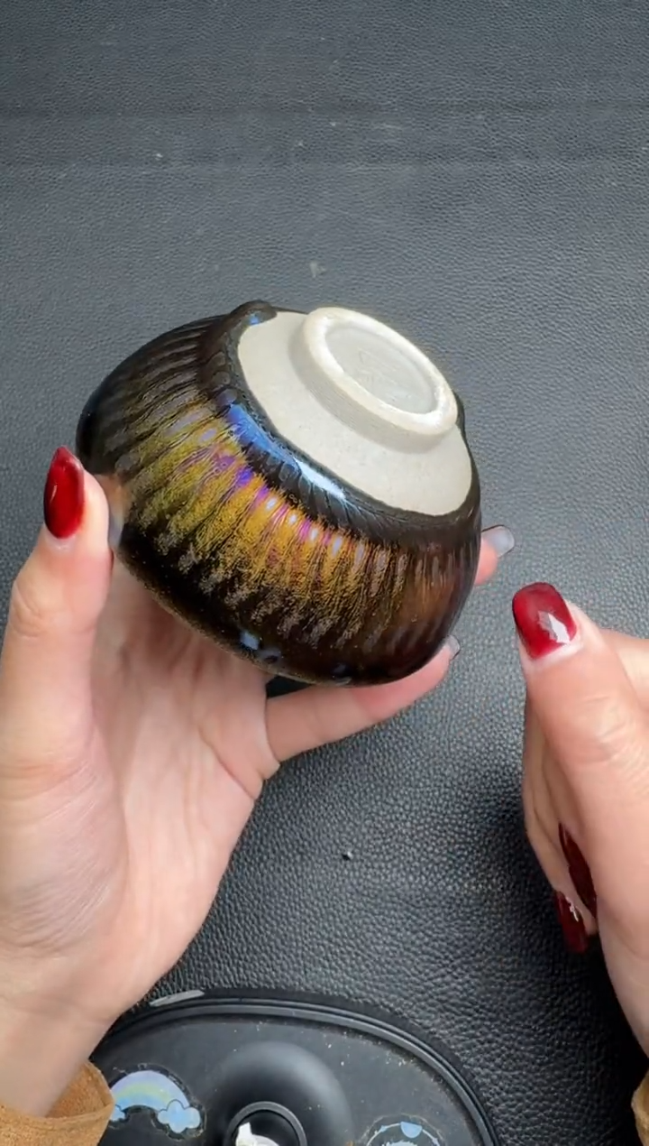 【闪购商品】茶盏建盏故事周运隆孔雀翎曜变130