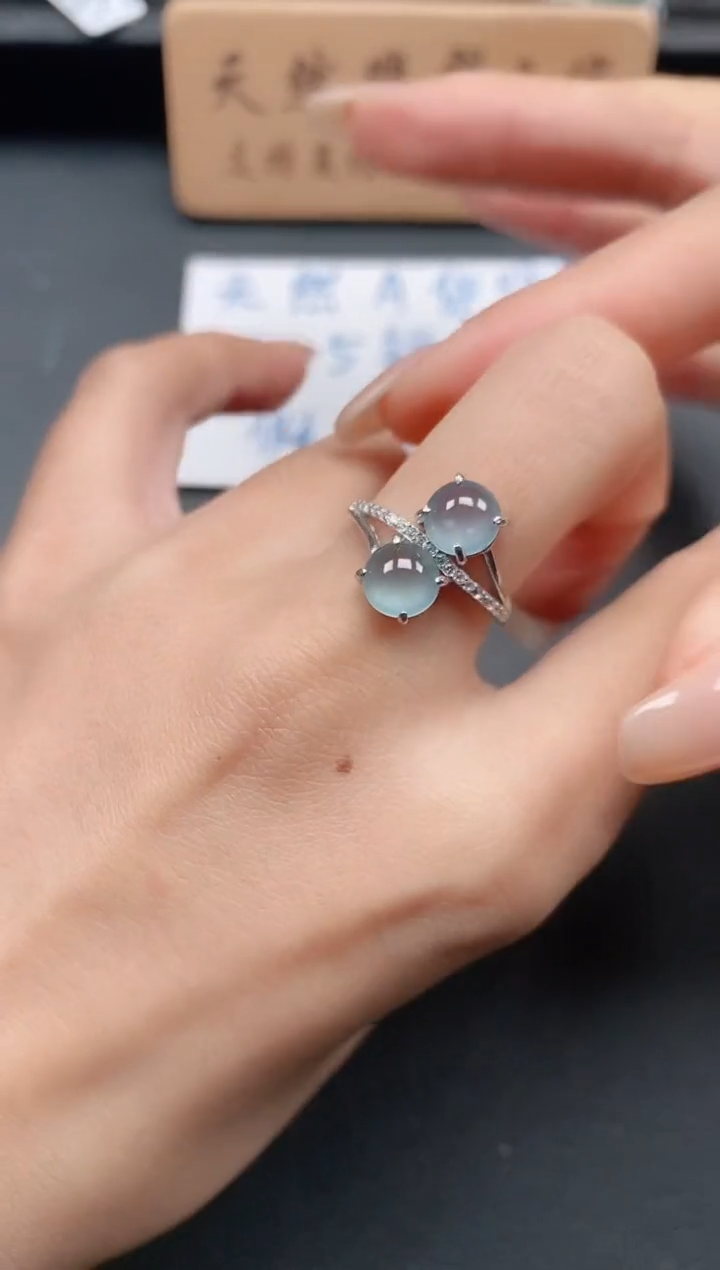 银S925镶嵌戒指翡翠1111111