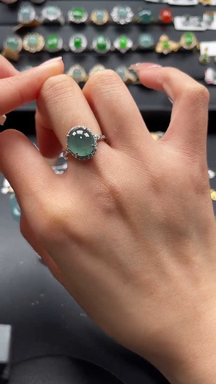 【闪购商品】翡翠戒指银S925镶嵌346543