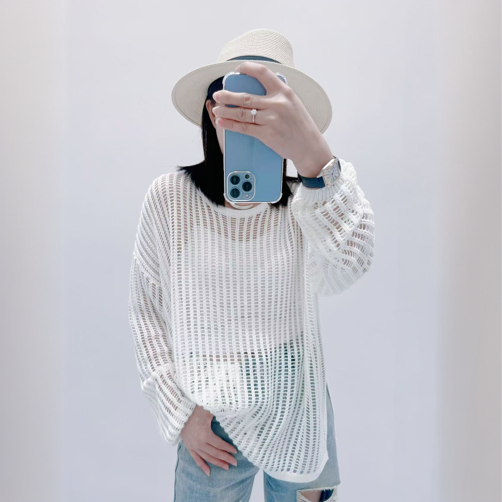 【广州微姐】春秋时尚洋气长袖针织上衣24238