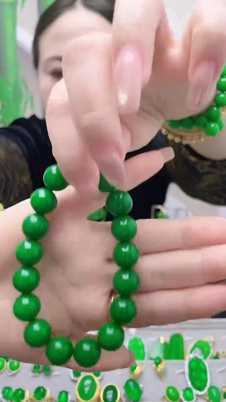 未镶嵌手链翡翠12mm手链