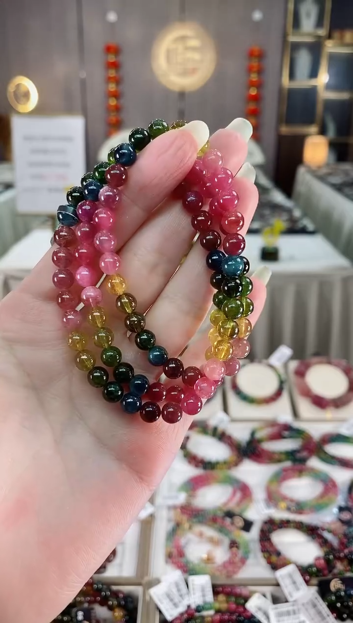 三圈手串6mm+未镶嵌碧玺（多样性发一条）