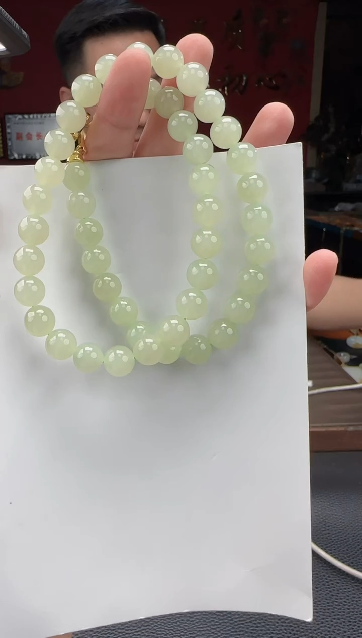 和田玉未镶嵌颈饰高冰晴妈妈链卡10