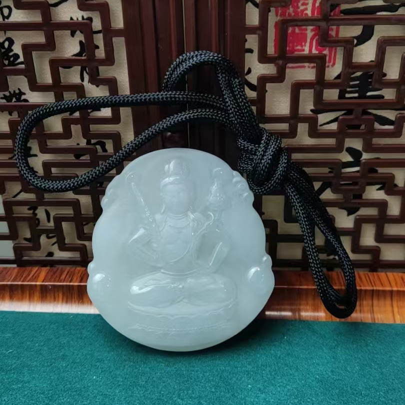 和田玉虚空藏菩萨吊坠（牛，虎）0603