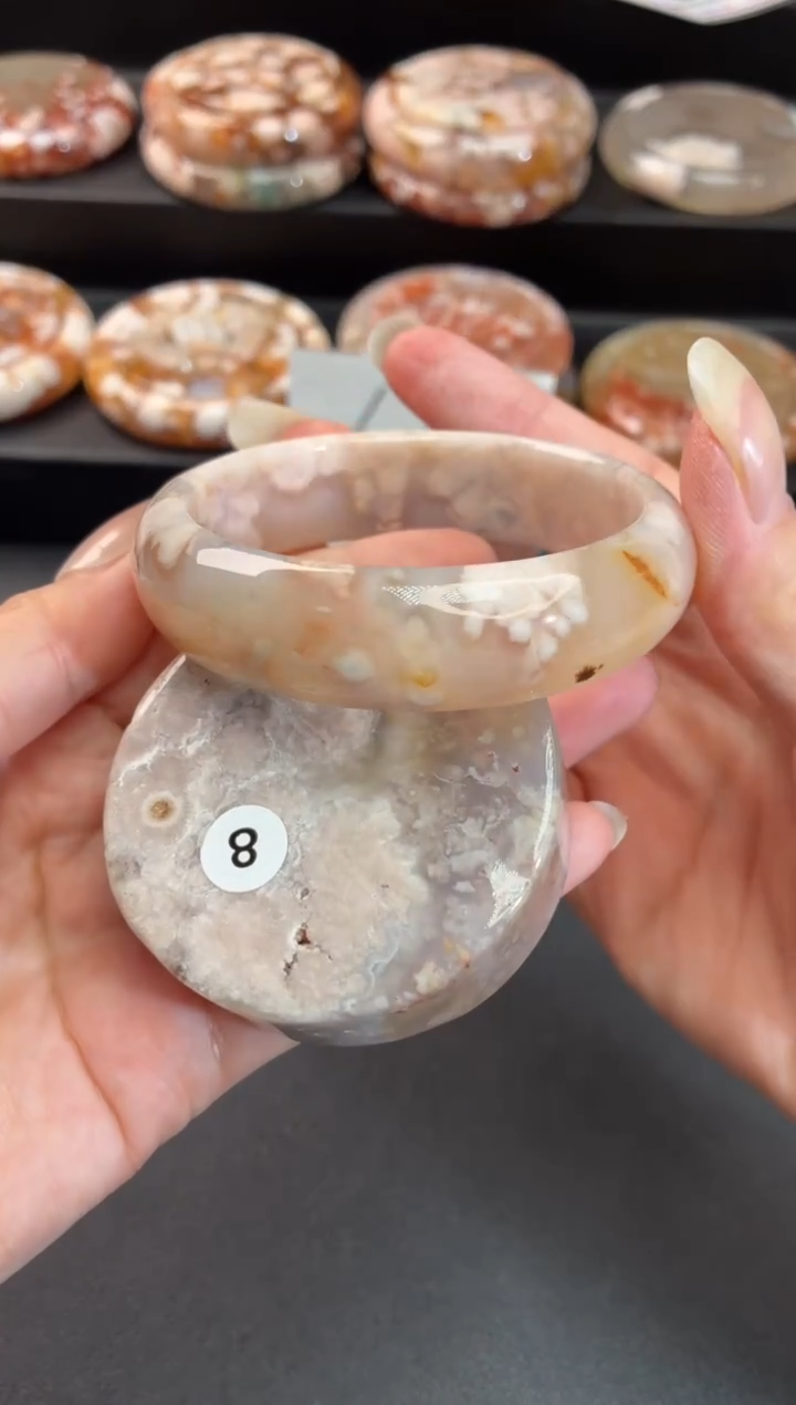 手镯玛瑙/玉髓未镶嵌石英质玉56圈55/56带(赠送镯心)